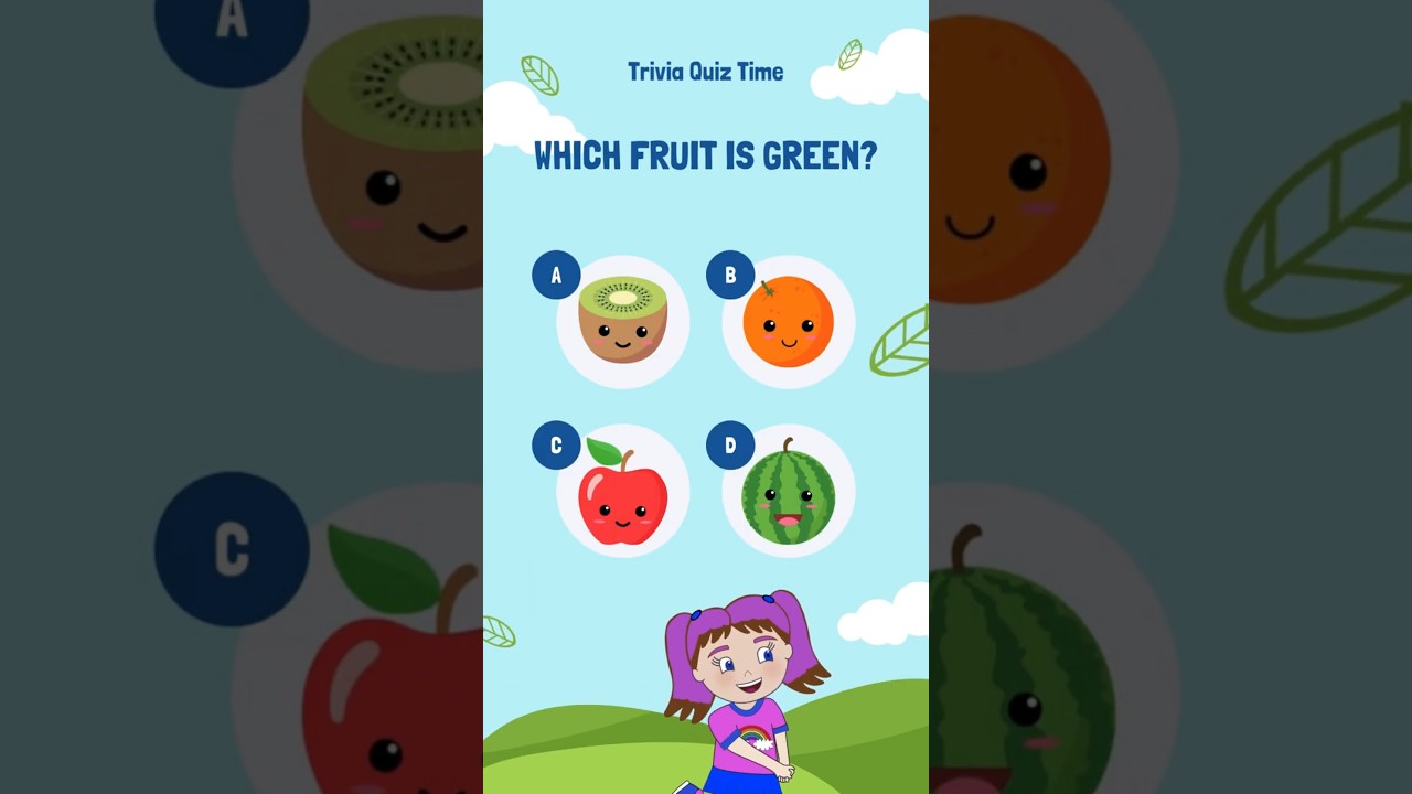 Fruit Trivia Quiz #4 with Gia - Learning Fun for Toddlers & Preschool age Children