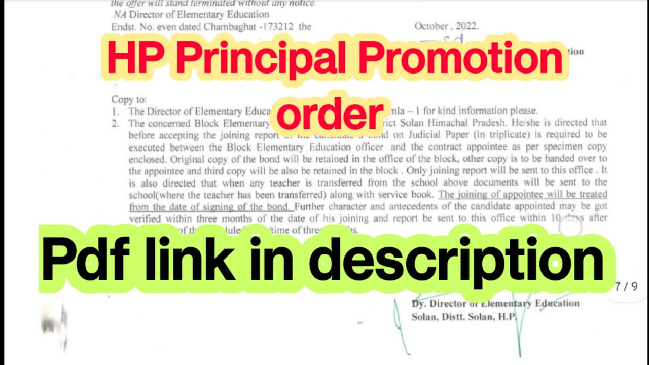 Principals Promotion list from lecturers and Headmasters