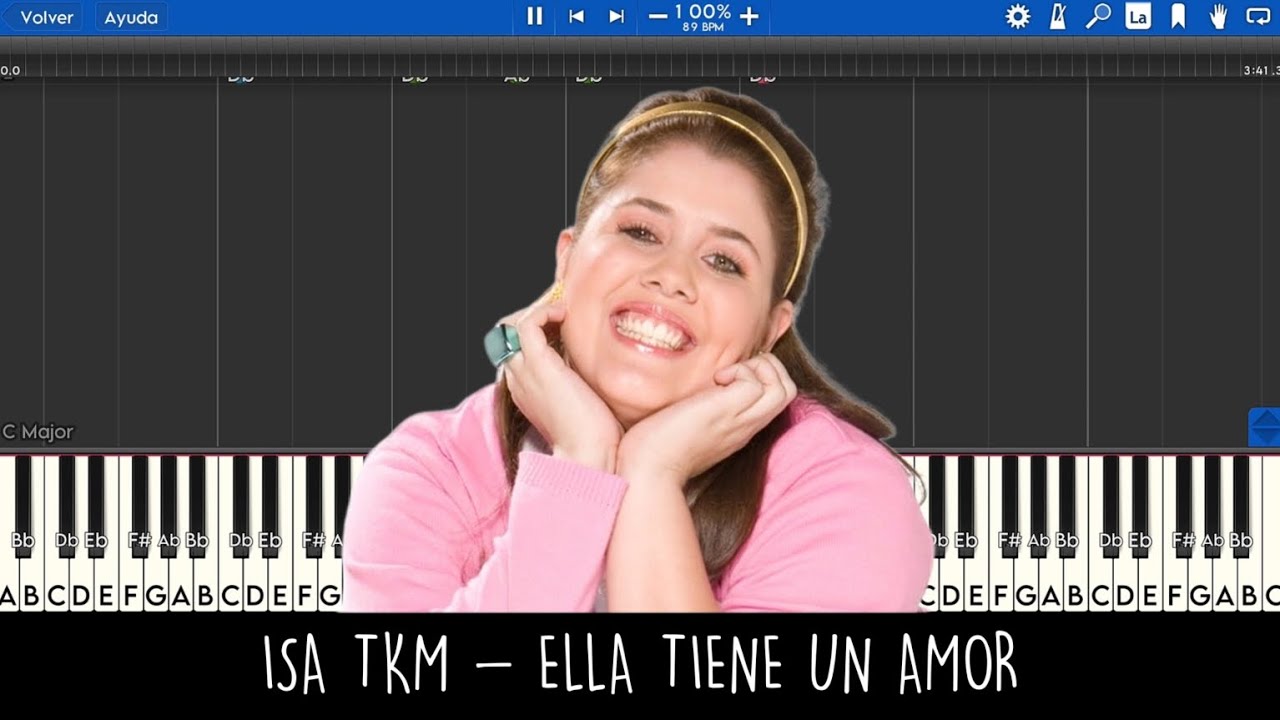 Isa Tkm - Ella tiene un amor (Tempo 90, Tono C#m) - Piano Tutorial - Piano Lessons