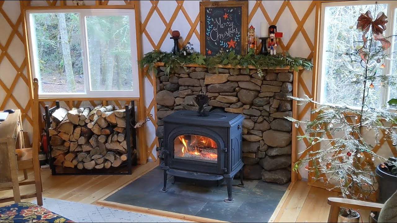 Installing a Wood Stove and Stone Hearth in our Yurt