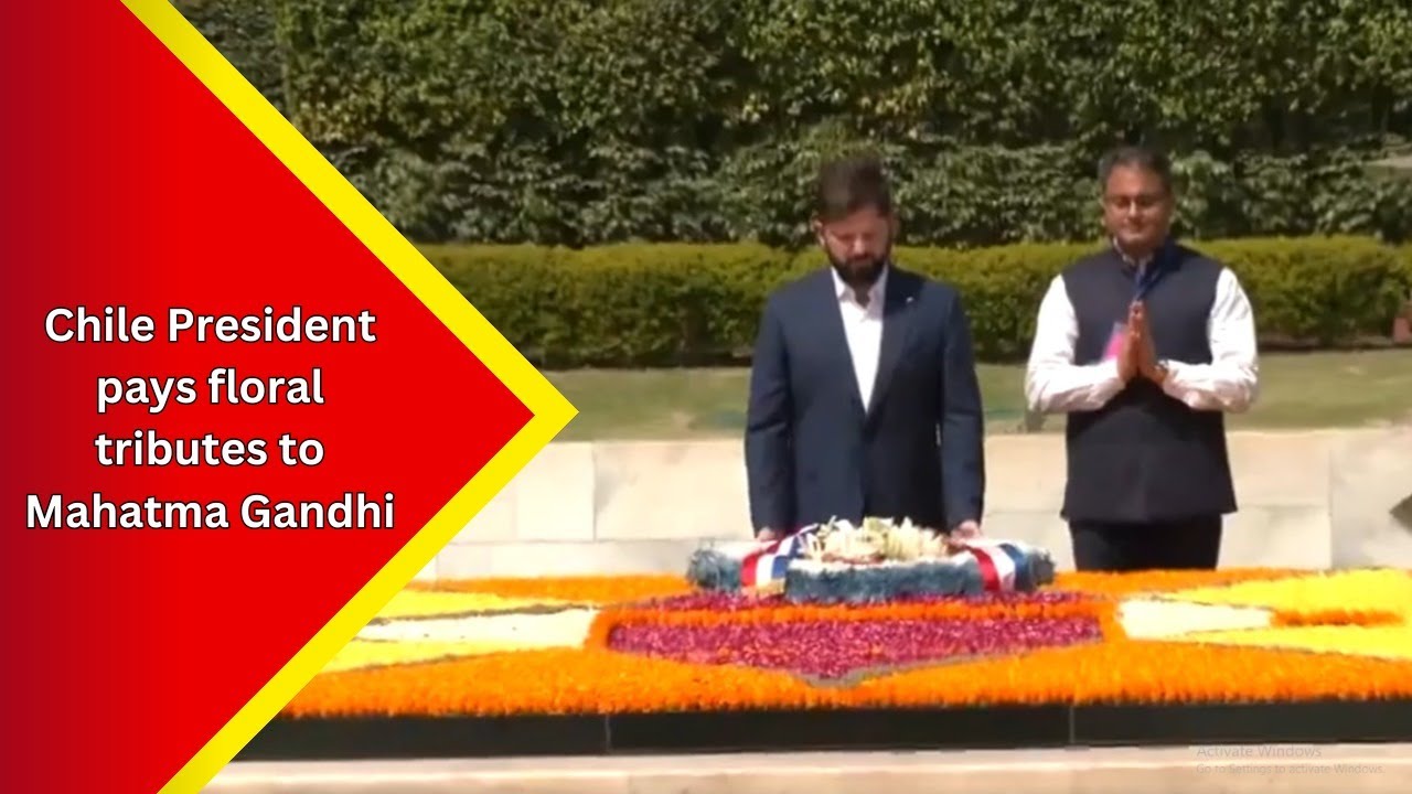 Chile President Gabriel Boric Font pays floral tributes to Mahatma Gandhi at Rajghat...