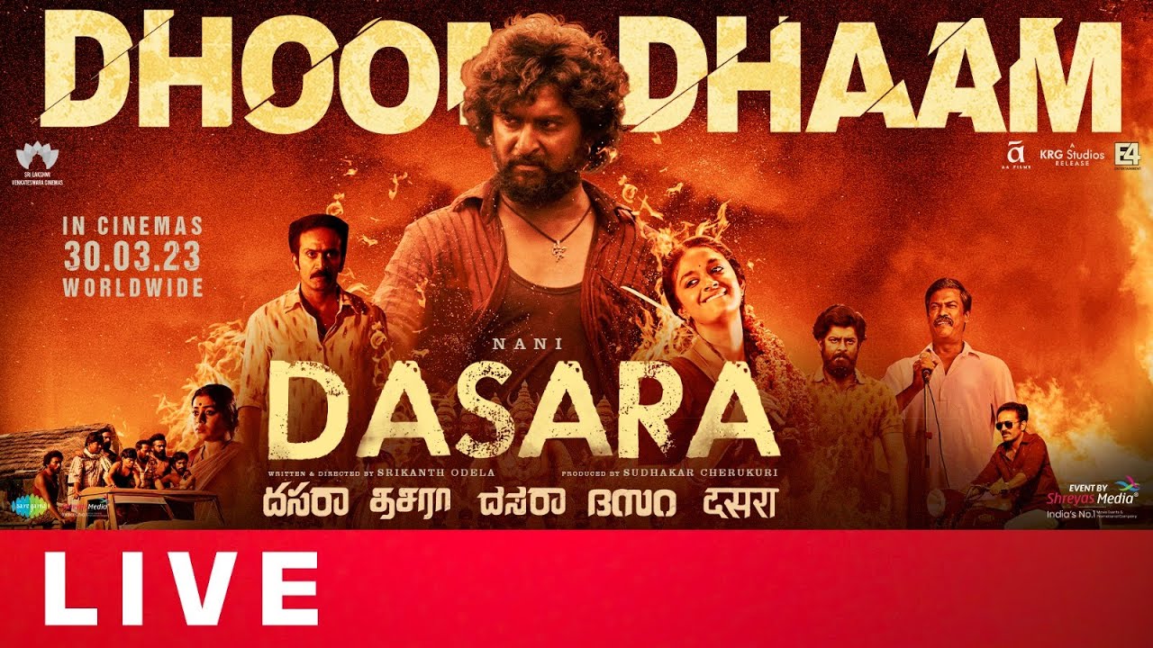 🔴 #DhoomDhaamDASARA | DASARA Pre Release Event Live | Nani, Keerthy Suresh | Shreyas Media