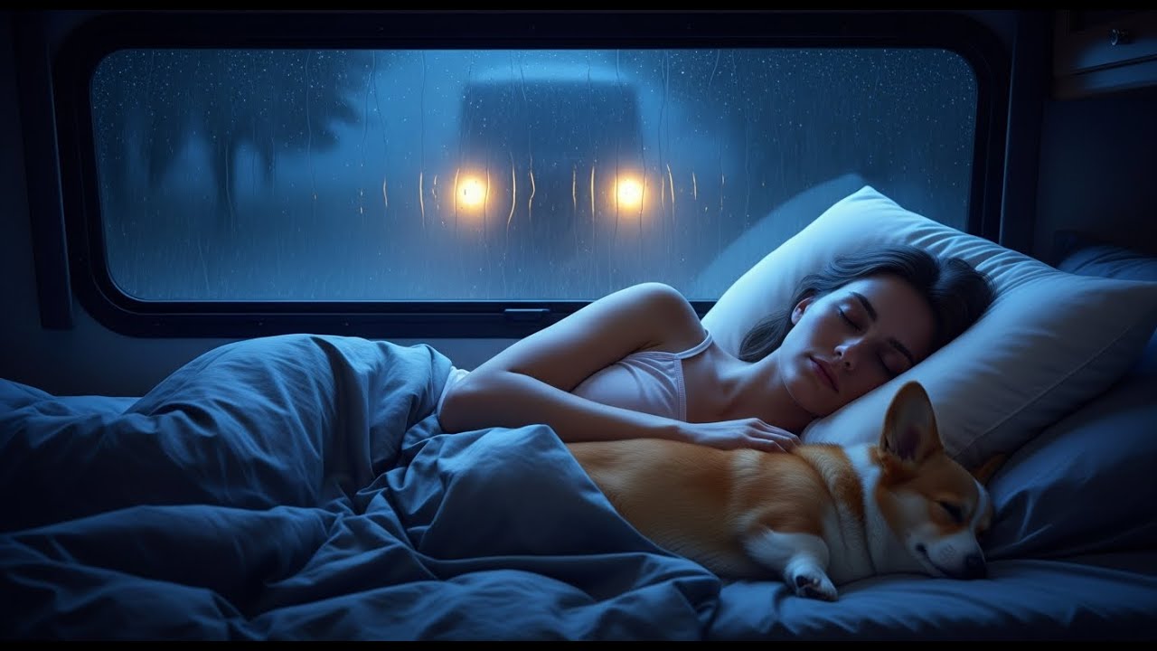99% Stress Relief | Heavy Rain for Sleeping | Thunderstorm Outside Cozy Car Window