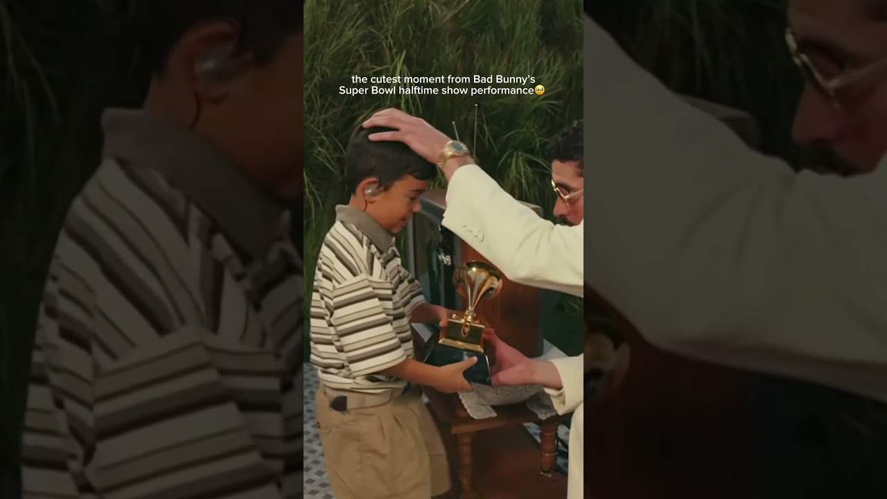 This moment from Bad Bunny&rsquo;s Super Bowl halftime show performance + his grammy had us in tears