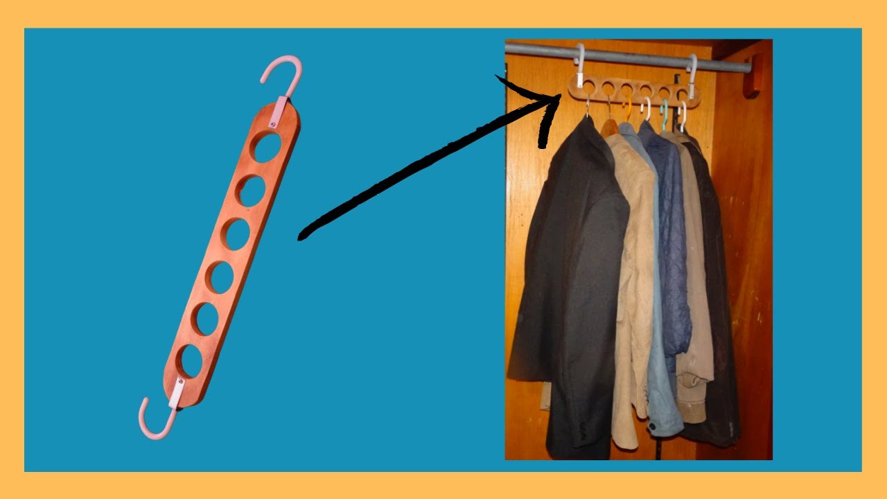✔Cómo  Hacer  PERCHA AHORRA ESPACIO  FÁCILMENTE  | PERCHERO PLEGABLE | GANCHOS CASEROS👍