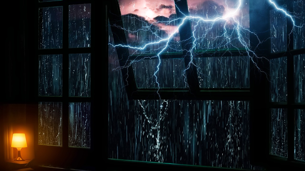 Heal Your Body & Fall Asleep Fast with Thunderstorm on Open Window at Night | ASMR Heavy Rain