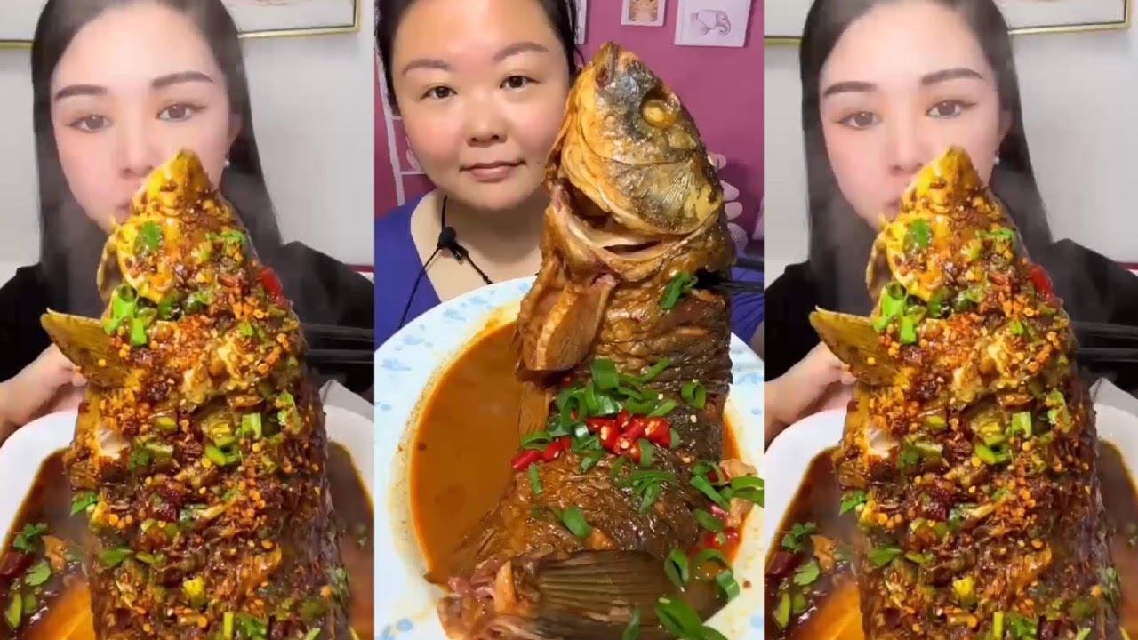 Chinese Mukbang Food Eating Show | God eats fish, Spicy Braised Fish #315