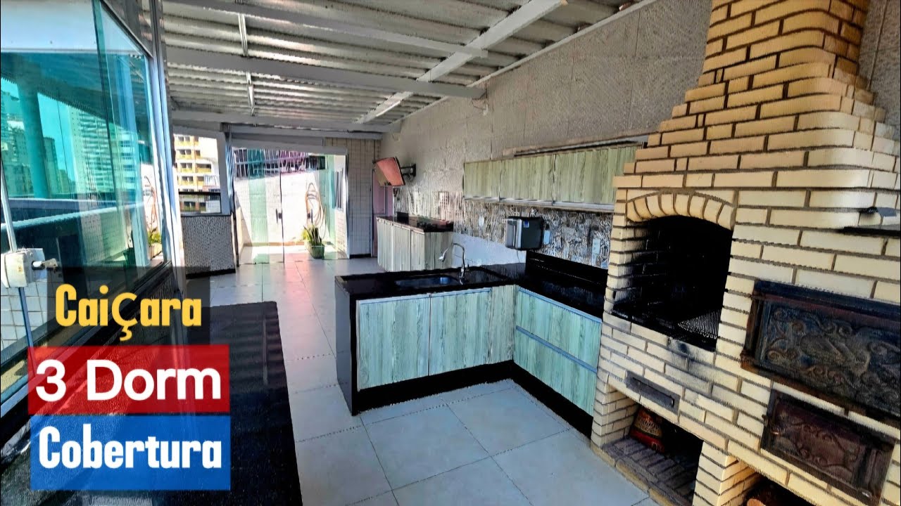 🚨📢Cobertura Duplex no Caiçara em Praia Grande, 3 Dormitórios e belo Espaço Gourmet!