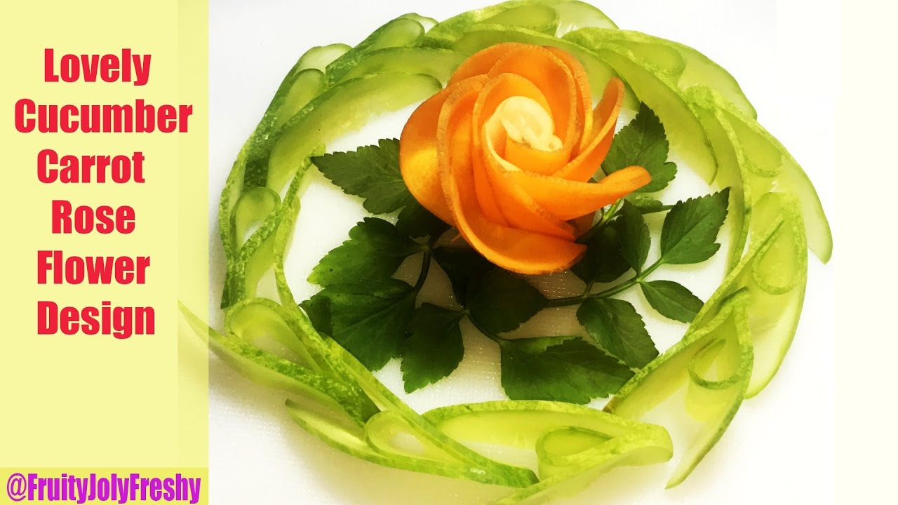 Lovely Cucumber & Carrot Rose Flower Design