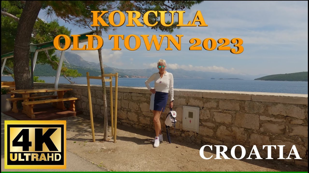 Korcula Croatia Old Town 4K Walking Tour ( April 2023 )