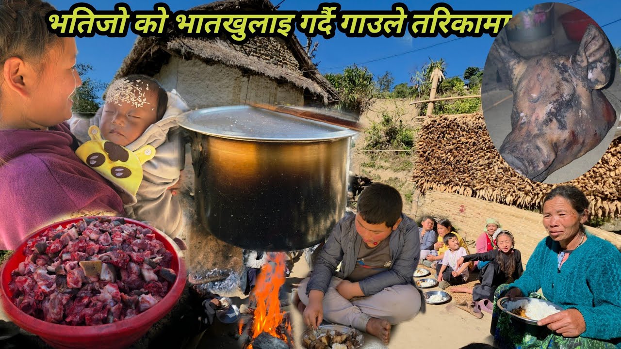 भतिजो को भातखुलाइ मा डल्लै बङ्गुर काटेर गाउले सस्कार अनुसार छरछिमेक सङ्गै मजाले गरिम? @NismaRai50 