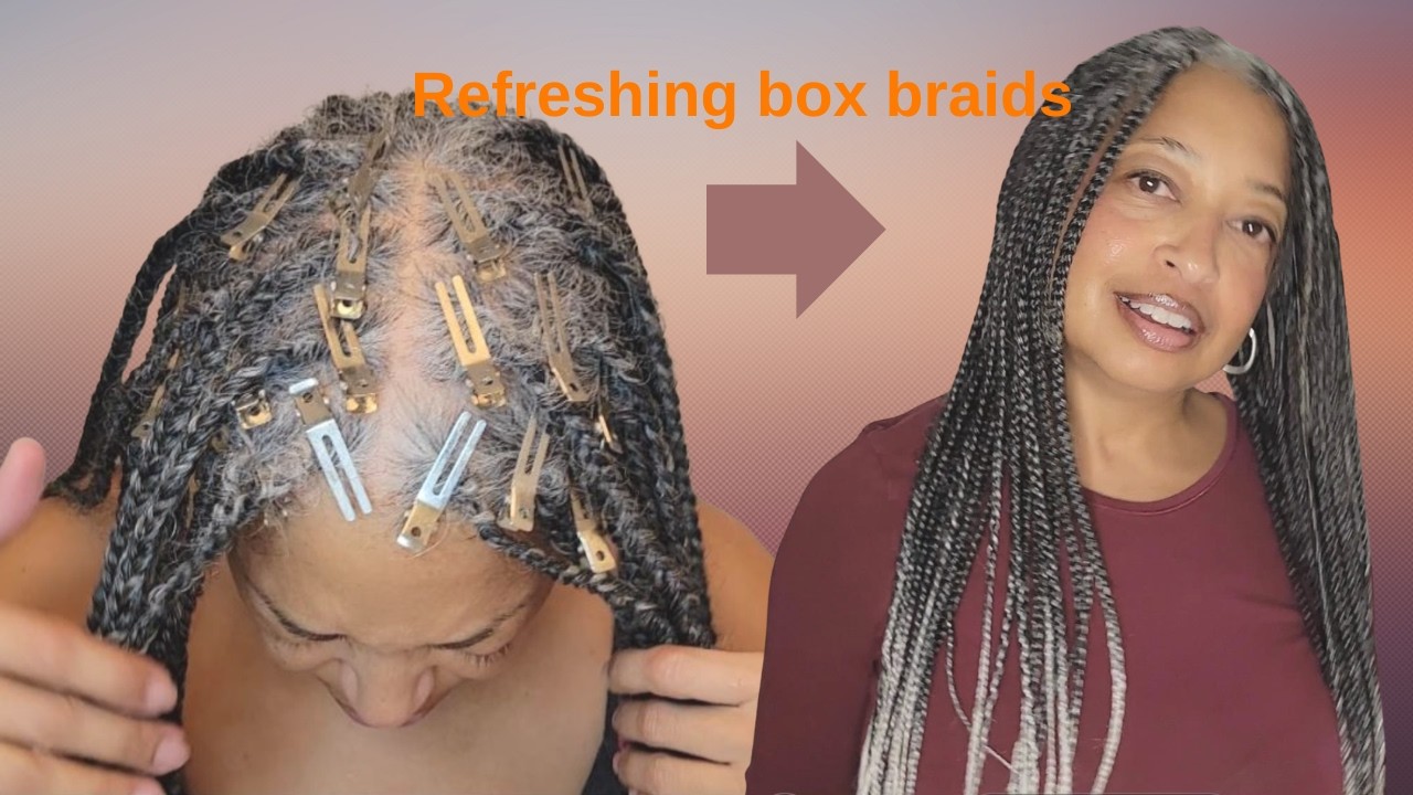 Refresh old knotless box braids to look new again!!