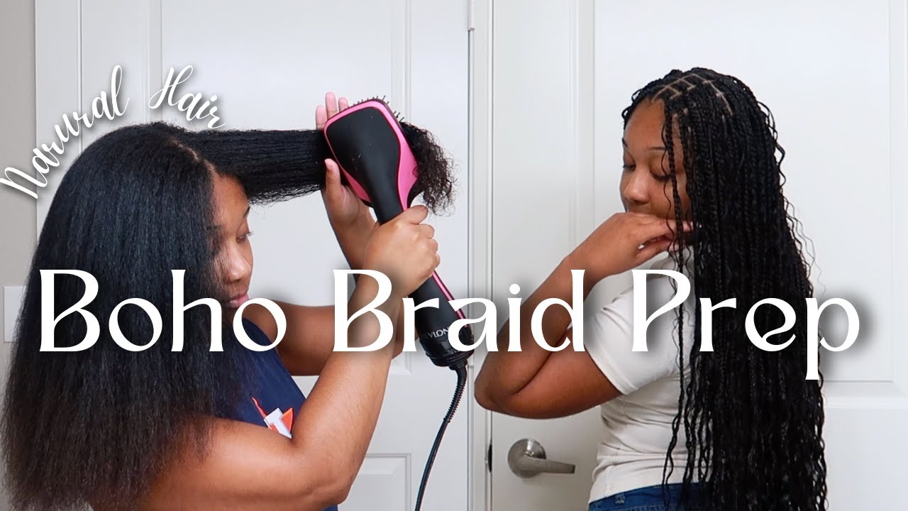 How to Prep Natural Hair for Knotless Boho Braids | Wash, Protect & Stretch Routine