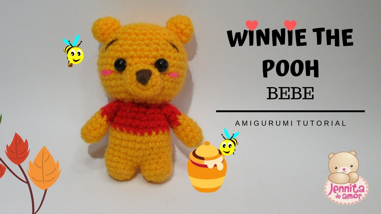 WINNIE POOH Bebe Llavero Amigurumi Tutorial Paso a Paso (Patrón en Descripción)