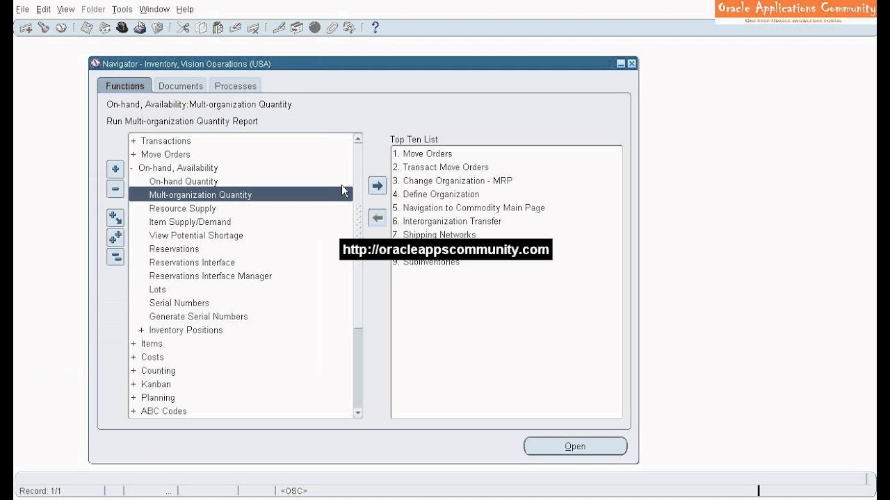 View Multiorg Onhand - Oracle Inventory