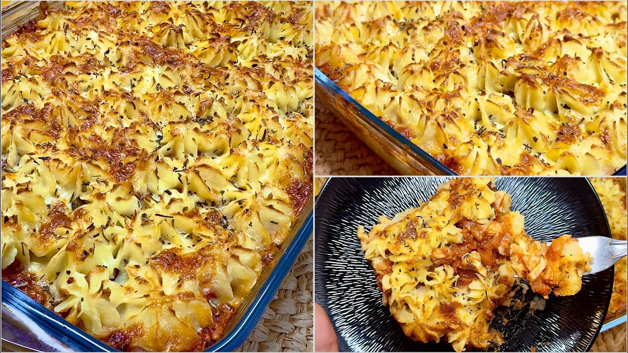 أسهل و ألذ وجبة للعشاء أو الغذاء 😍 غراتان بطاطا بيري بنصف صدر دجاج فقط و صلصة بزاف بنينة 🤤