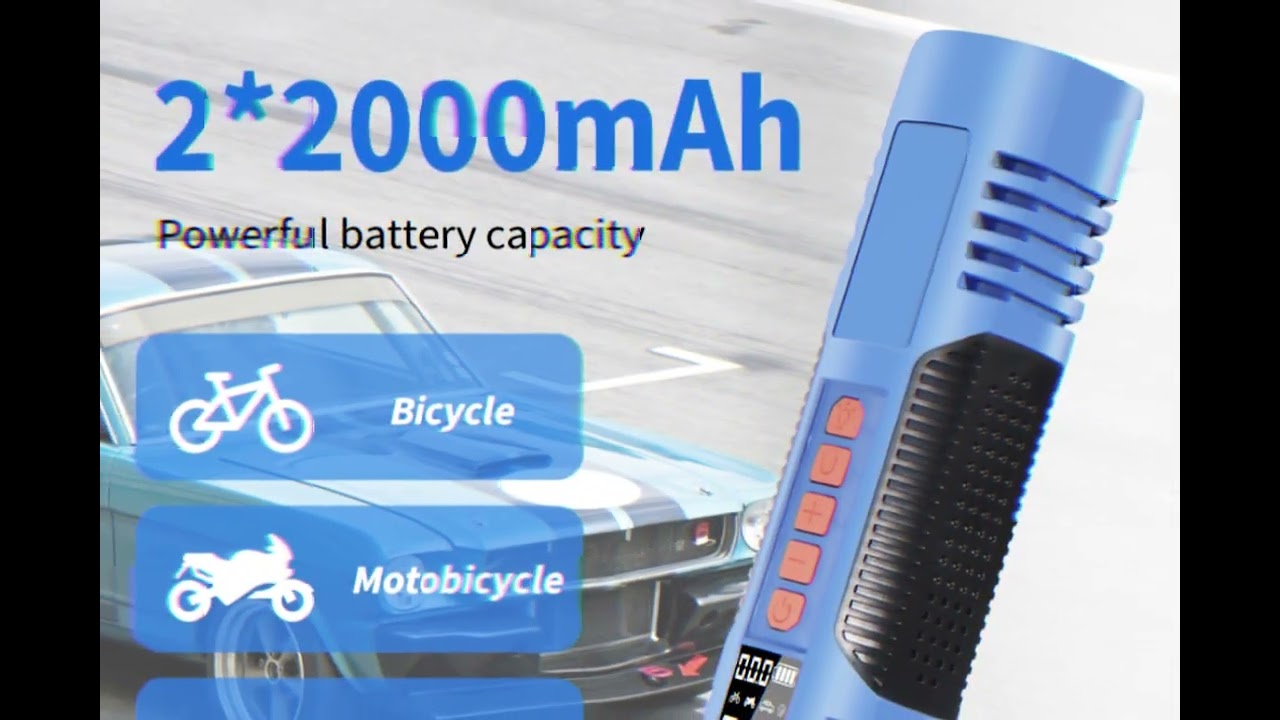 Victor 12V DC Tire Inflator Portable Air Compressor, Car Air Pump High Pressure Inflation 2 Cylinder