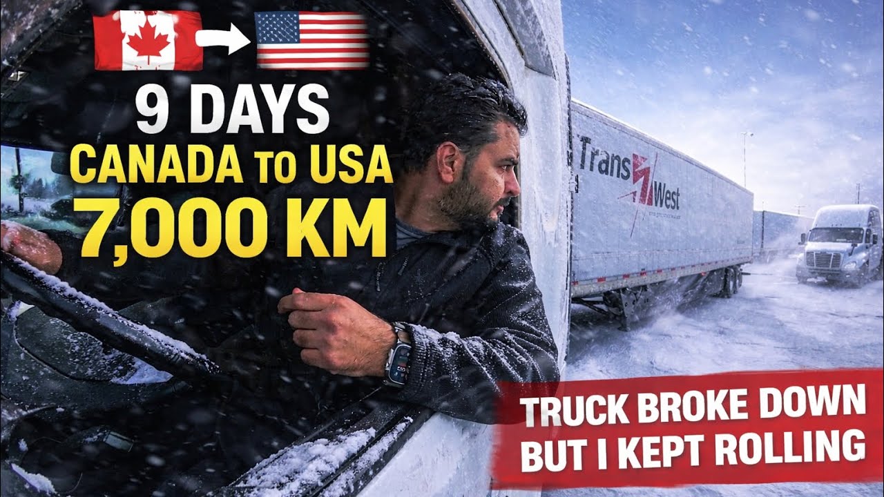 9 Days Canada to USA | 7,000 KM | Truck Broke Down but I Kept Rolling 🚛🇨🇦🇺🇸#trucking#canada#usa 