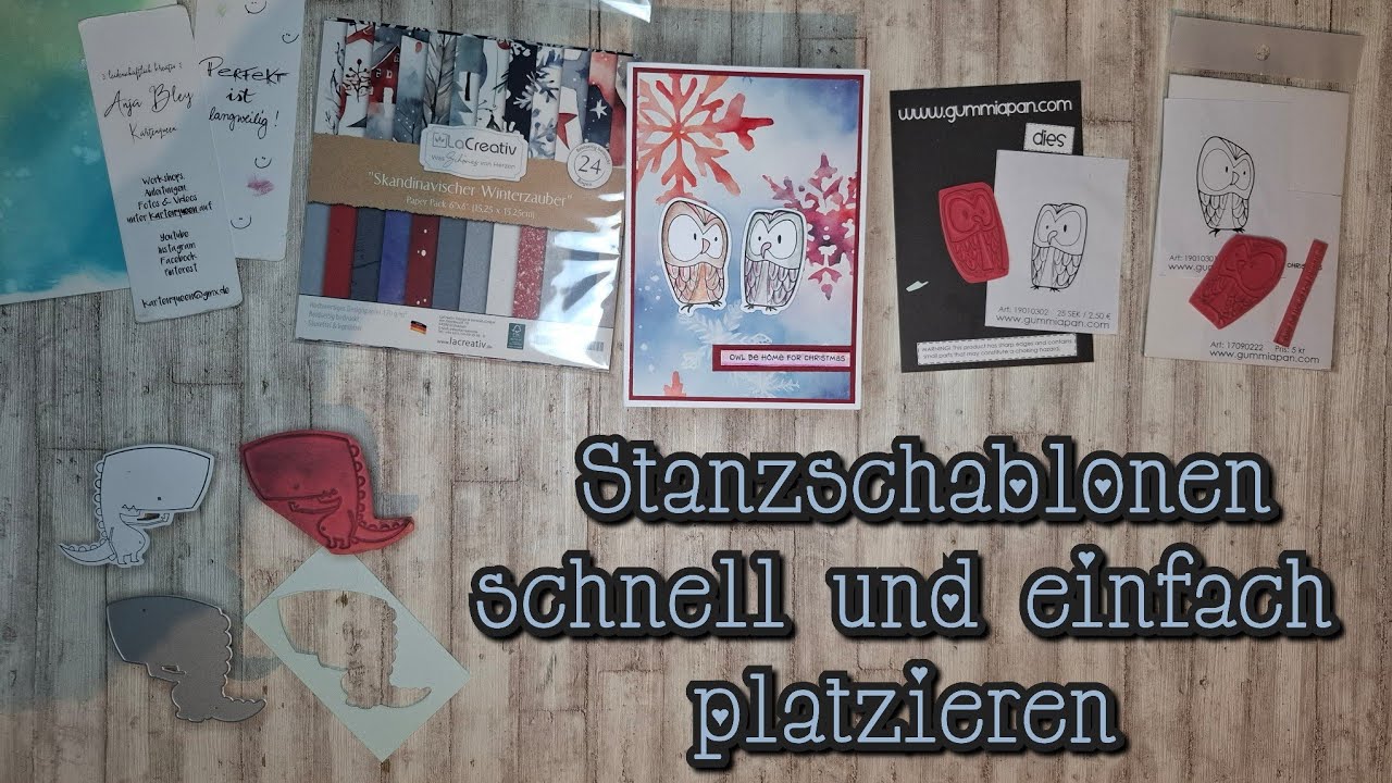 Stanzschablonen richtig platzieren - inklusive einfacher Weihnachtskarte
