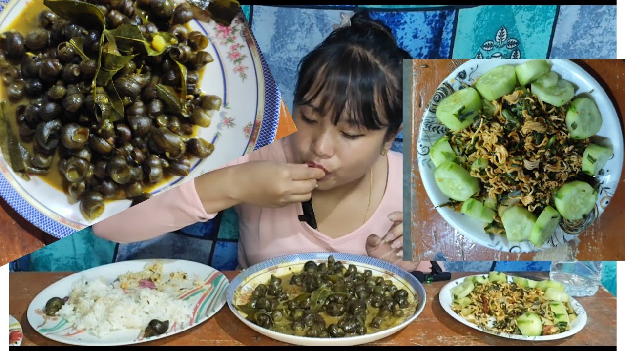 Tharoi  mukbang ##. Snail 🐌 curry  and mimi singju## Mukbang @ Monika Angom 