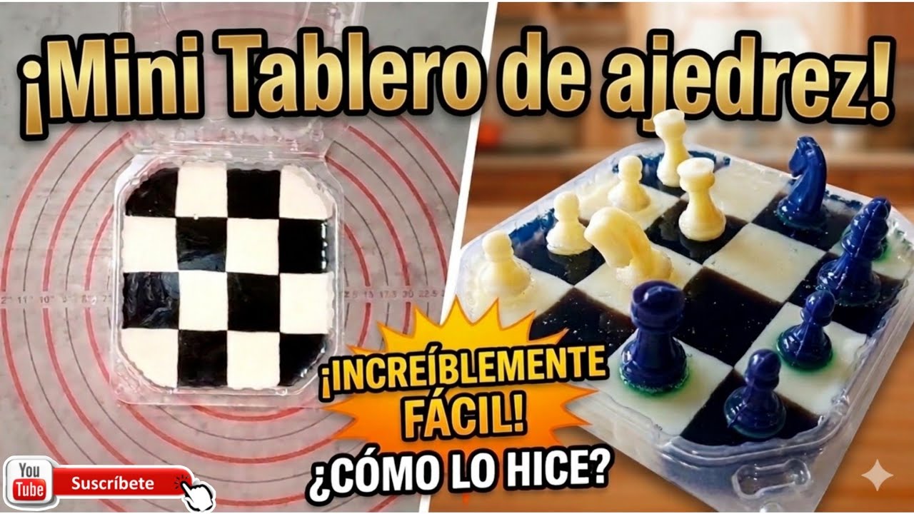 Gelatina... El tablero de ajedrez  MÁS FÁCIL de hacer ♟️⬜♟️⬛