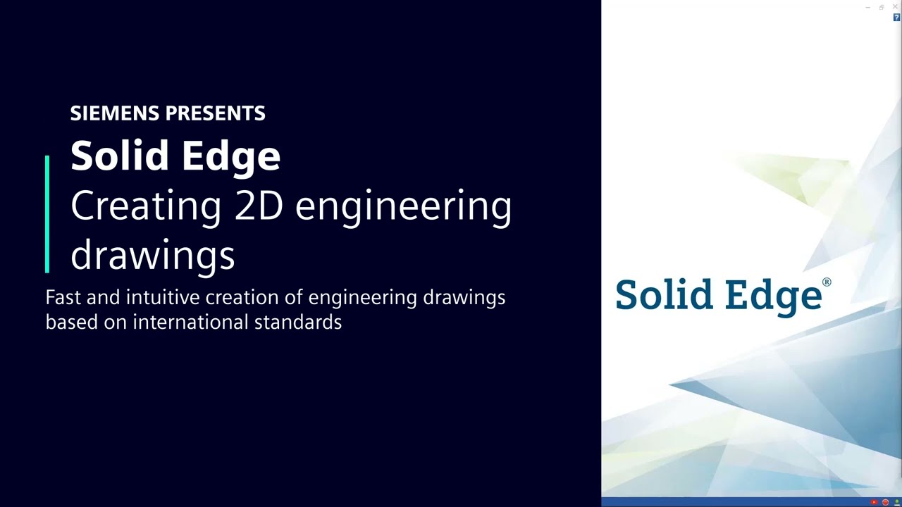Solid Edge 2D Drafting Demo Video   Creating 2D engineering drawings