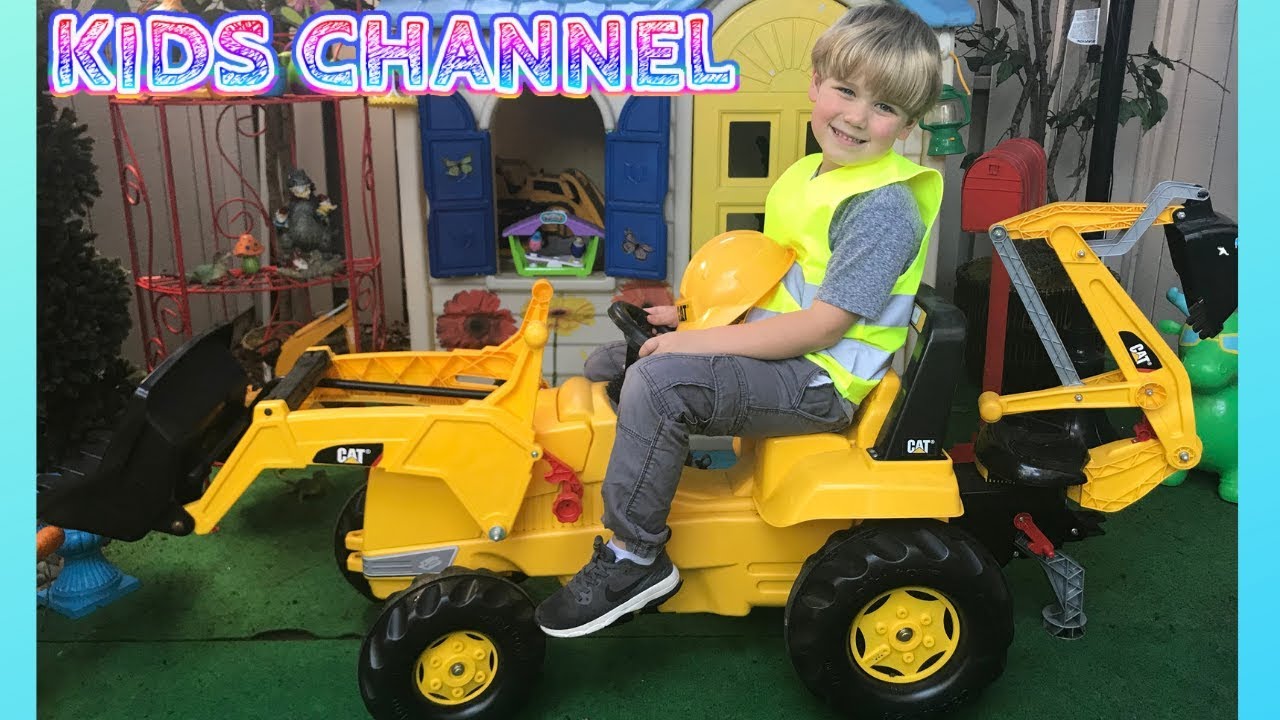 Review Of Cat Construction Tractor Ride-on Toy With Rolly Toys Backhoe Loader Pedal Tractor