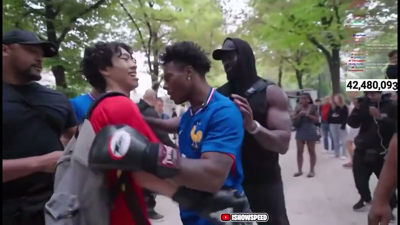 I show speed 1v1 boxing challenge with a fan in France #ishowspeed #ishowspeedshorts