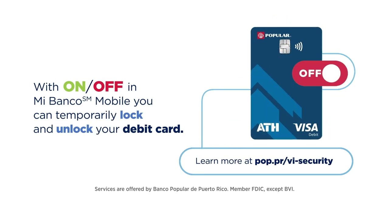 Lock and unlock your debit card with Mi Banco℠ Mobile - VI