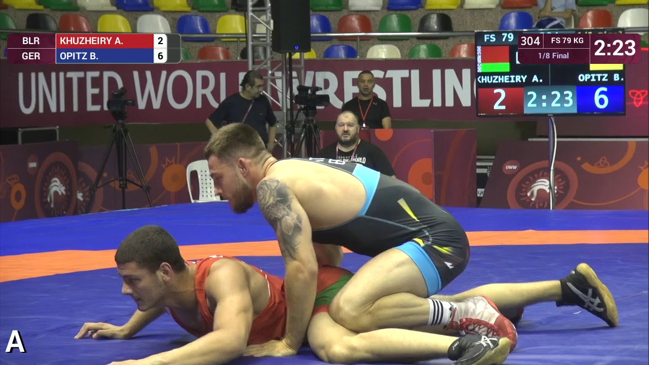 1/8 FS - 79 kg: A. KHUZHEIRY (BLR) v. B. OPITZ (GER)