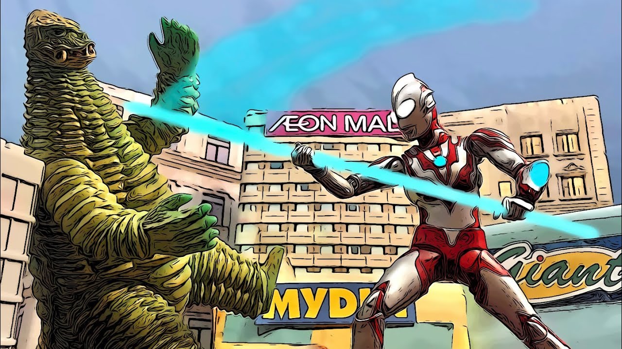 Ultraman Ribut Battles Red King | Ultraman Mainan Stop Motion | LJPL Animation