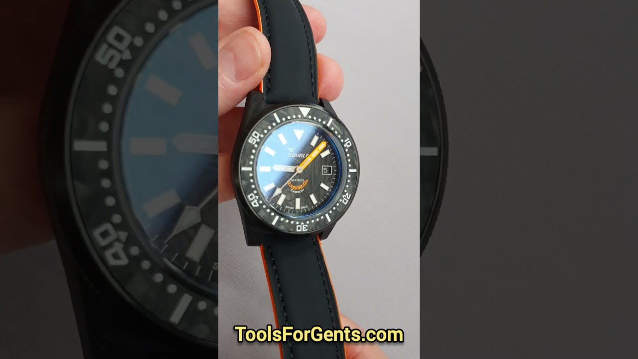 Squale Watches T-183 Forged Carbon Orange (T183AFCOR.RLOR) 