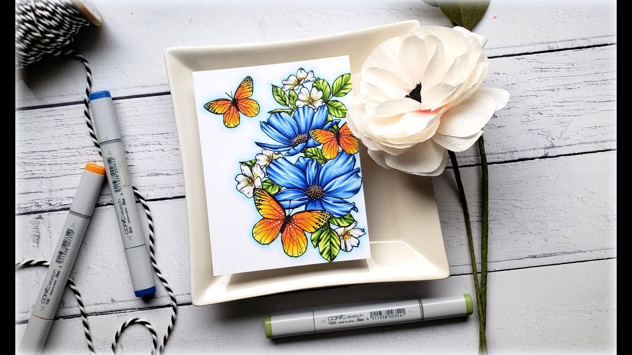 Versatile Image Copic Coloring Card Flora and Fauna 3: Two Vessel Cord