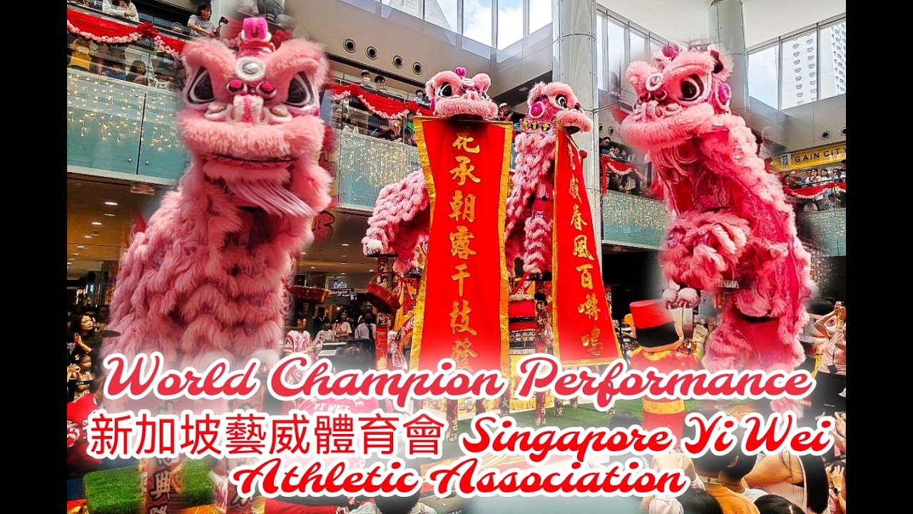 [4K] World Champion Performance! 新加坡藝威體育會 Singapore Yi Wei Twin Lion High Poles @ Marina Square