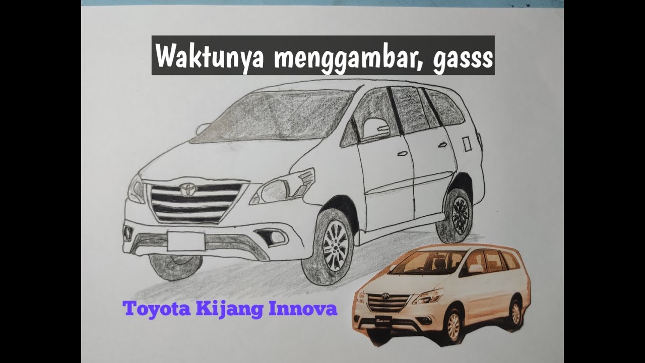 Cara Menggambar Mobil Innova 2015 | Toyota Kijang Innova 2015 | Belajar Menggambar mobil Realistis