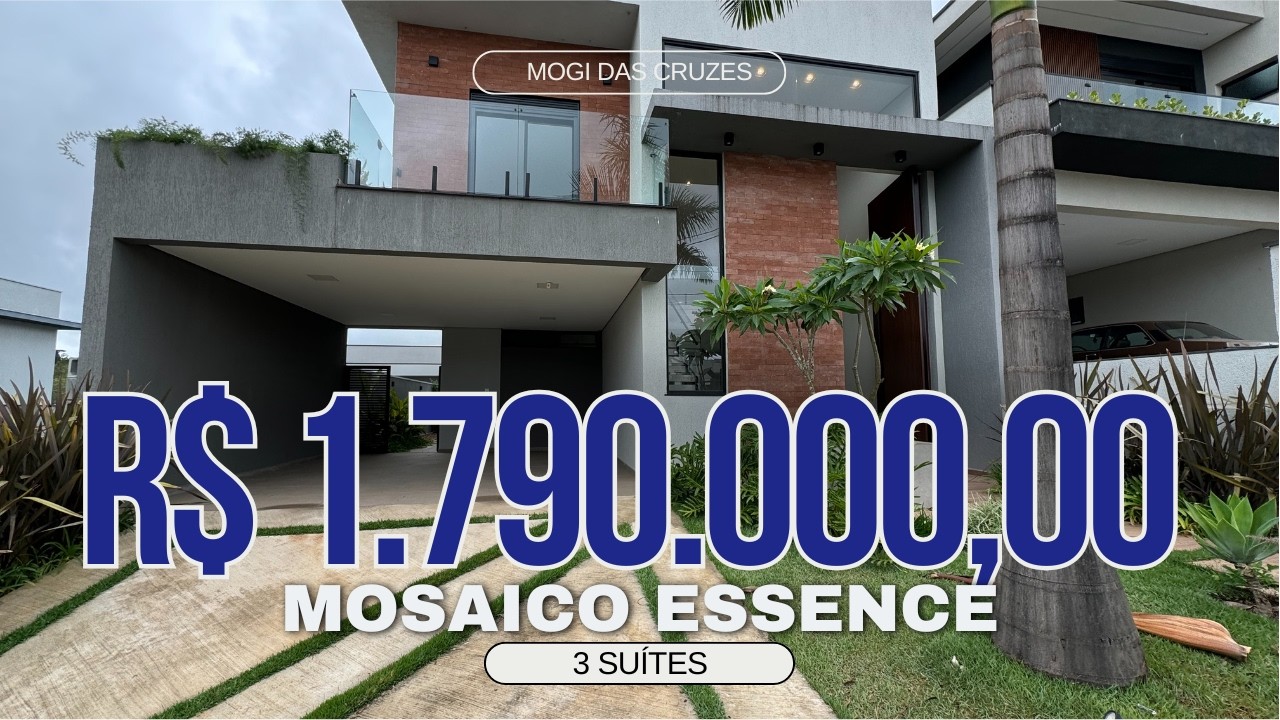 CASA COM 3 SUÍTES - CONDOMINIO MOSAICO ESSENCE EM MOGI DAS CRUZES - FRENTE PARA O PLAYGROUND