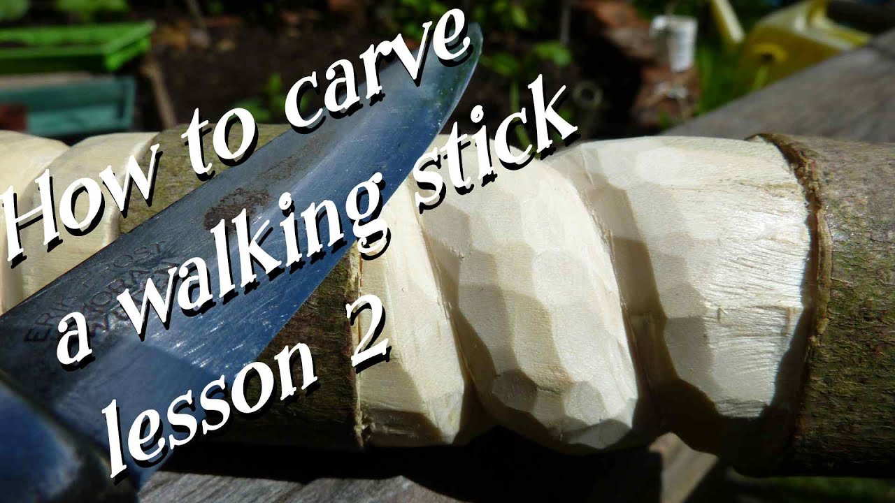 How to carve a bush-craft walking stick lesson spiral pattern- lesson 2