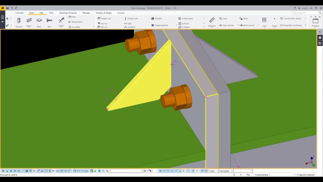 TEKLA CB B3 : MÔ HÌNH - ĐẶT TÊN - QUY TẮC HÀN CẤU KIỆN : PHẦN 3