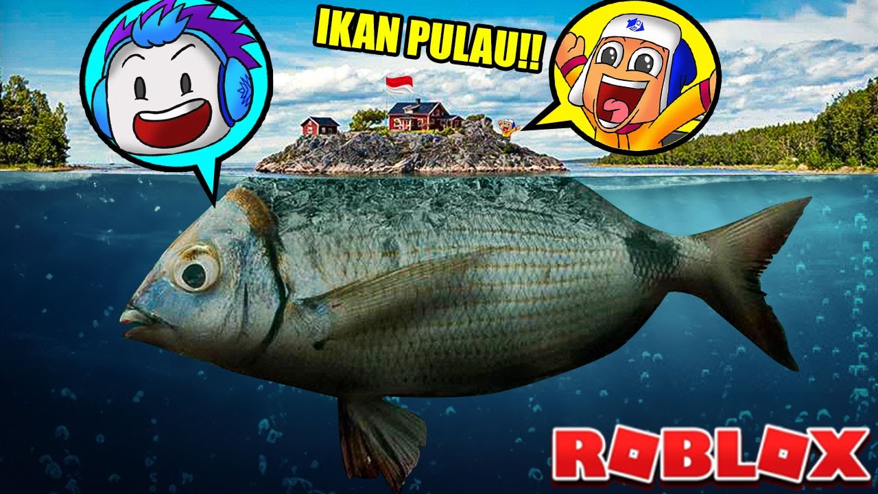 MOCIL SENANG AKU JADI IKAN RAKSAKSA MEMBAWA PULAU ADA RUMAHNYA DI ROBLOX!!!