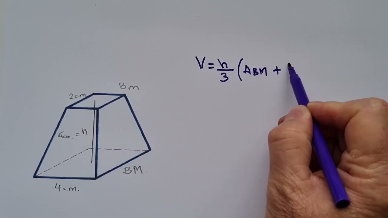 VOLUMEN DEL TRONCO DE UNA PIRÁMIDE. Geometría descriptiva.