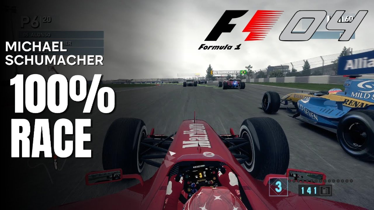 Michael Schumacher's F2004 F1 2004 Season Mod 100% Race at European GP (No Commentary)