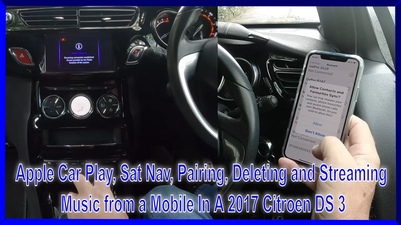 Apple Car Play, Sat Nav, Pairing, Deleting and Streaming Music from a Mobile In A 2017 Citroen DS 3