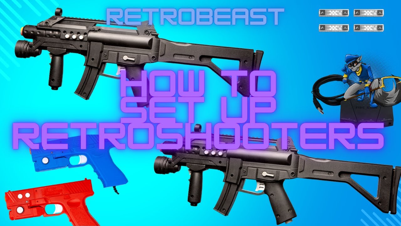 RETROBEAST!!! HOW TO SET UP RETROSHOOTERS LIGHTGUN, (MX24S), (PISTOLS)...