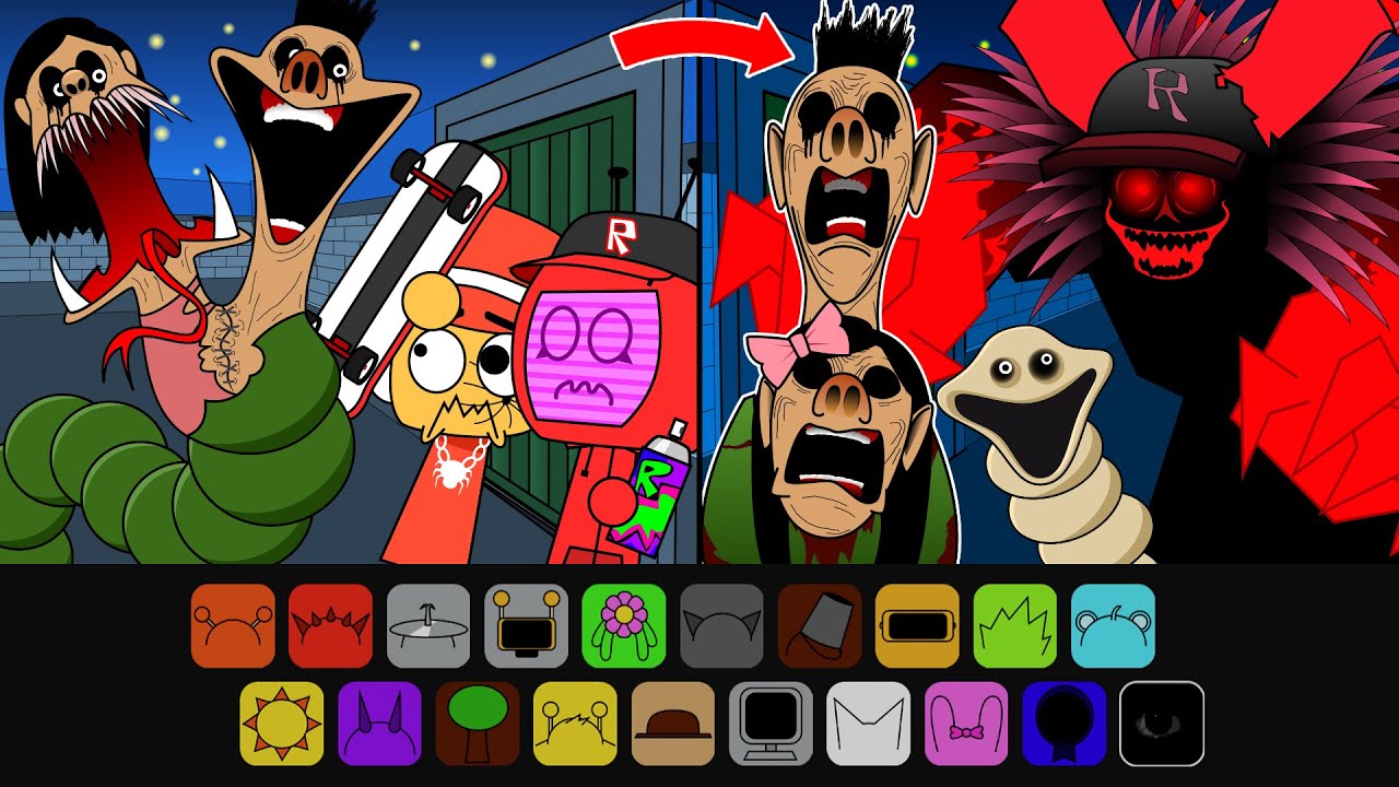 Incredibox Sprunki Retake Sinner Edition: Worm HAMOOD HABIBI.EXE, GUEST666, Sammy/Hide&Seek FORSAKEN