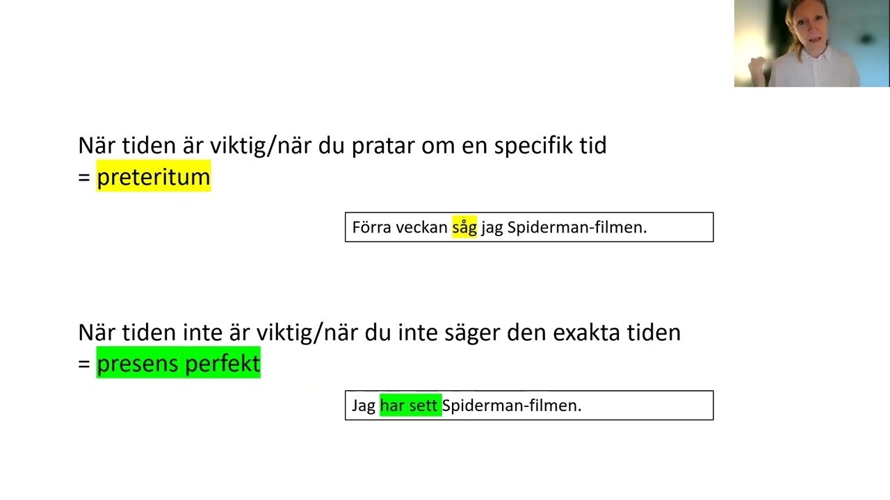 Preteritum och presens perfekt (svenska)