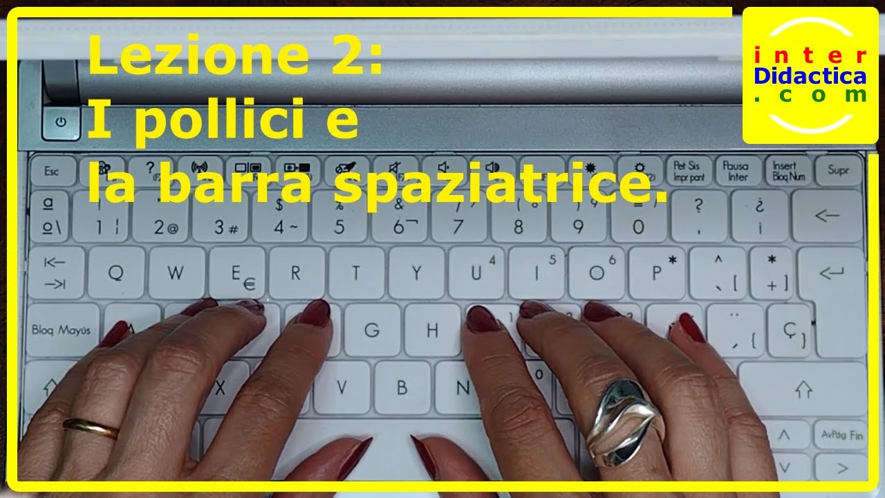 Lezione 2: I pollici e la barra spaziatrice. Corso Gratis di Dattilografia.