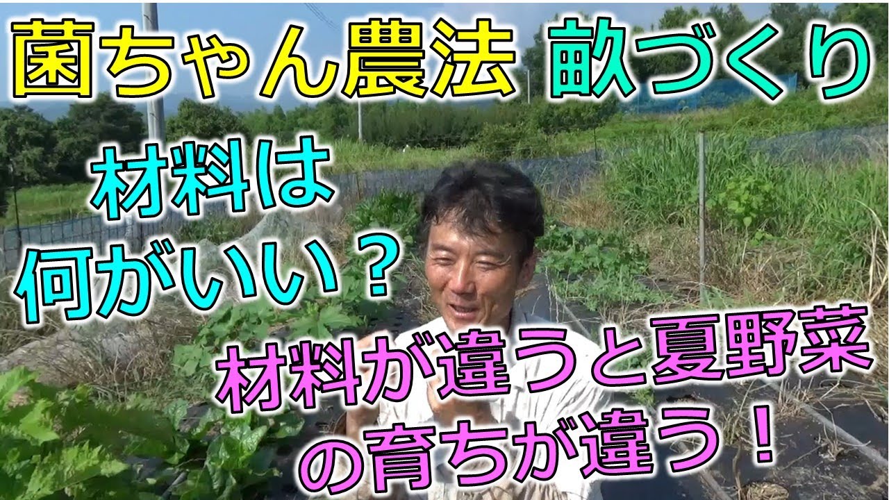 菌ちゃん農法畝づくりの材料は？　材料が違うと夏野菜の育ちも違う！！