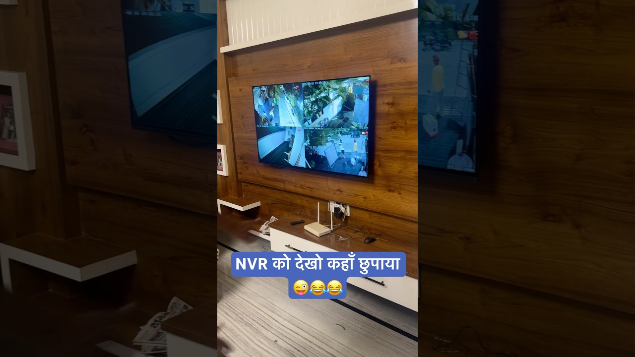 Hikvision NVR hiding place behind TV #technologia
