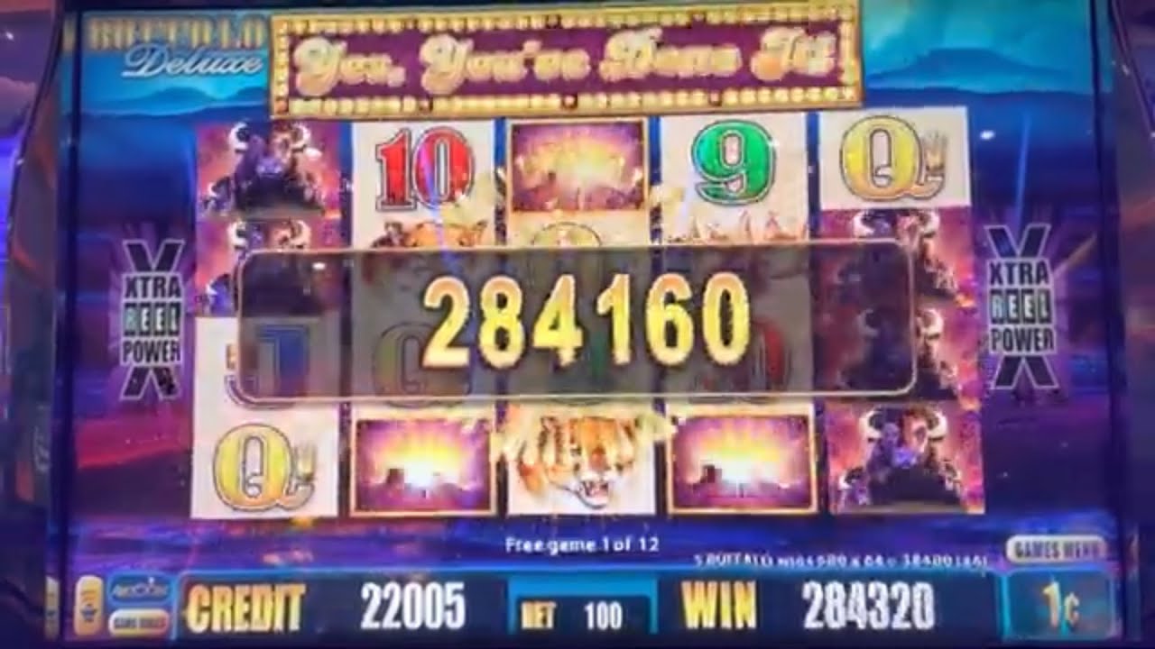 Buffalo Deluxe Slot Jackpot Handpay 4x4x4 multipliers