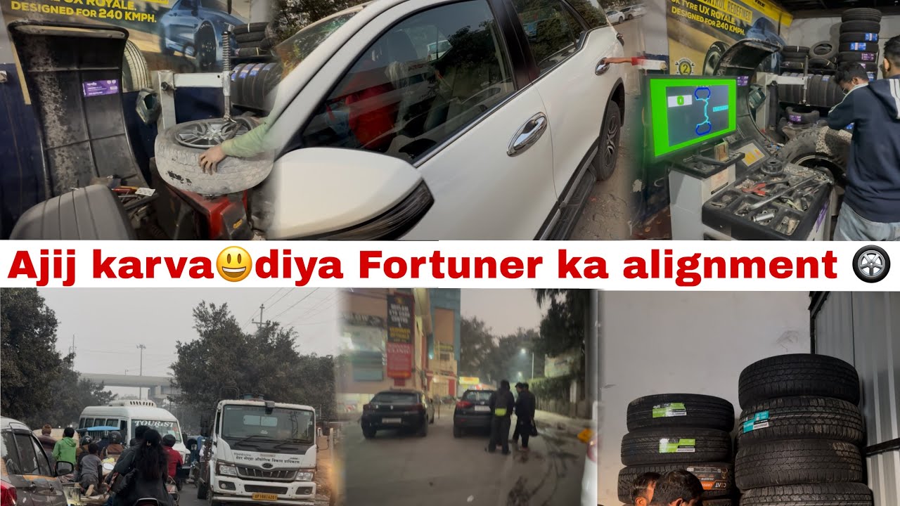 Aaj karva😃diya fortuner ka alignment 🛞bhai aur car ho gi 1no 👀
